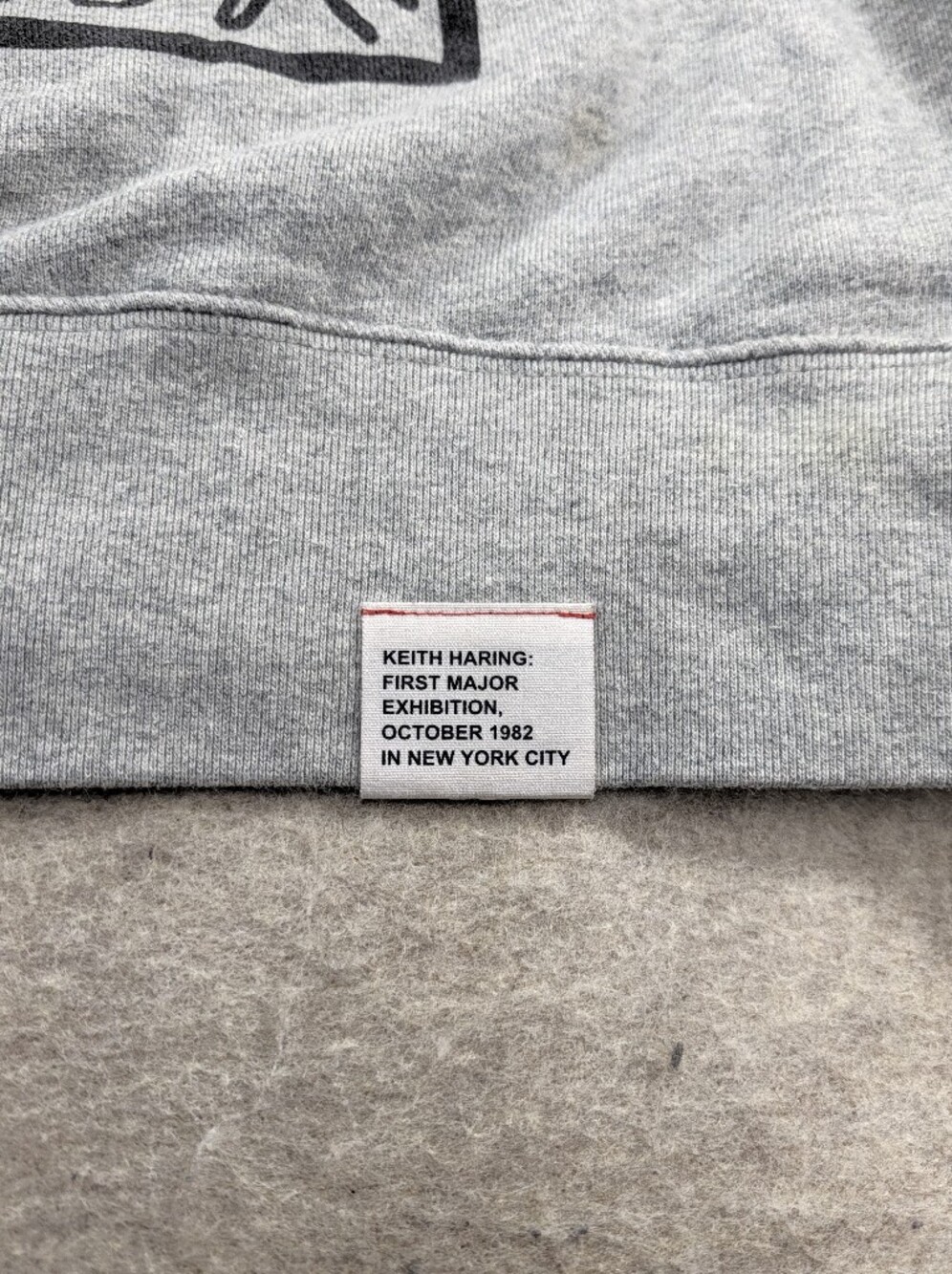 Keith Haring Gray Jersey Knit Alien Cartoon Uniqlo 1982 Fun Graphic M - Picture 4 of 12